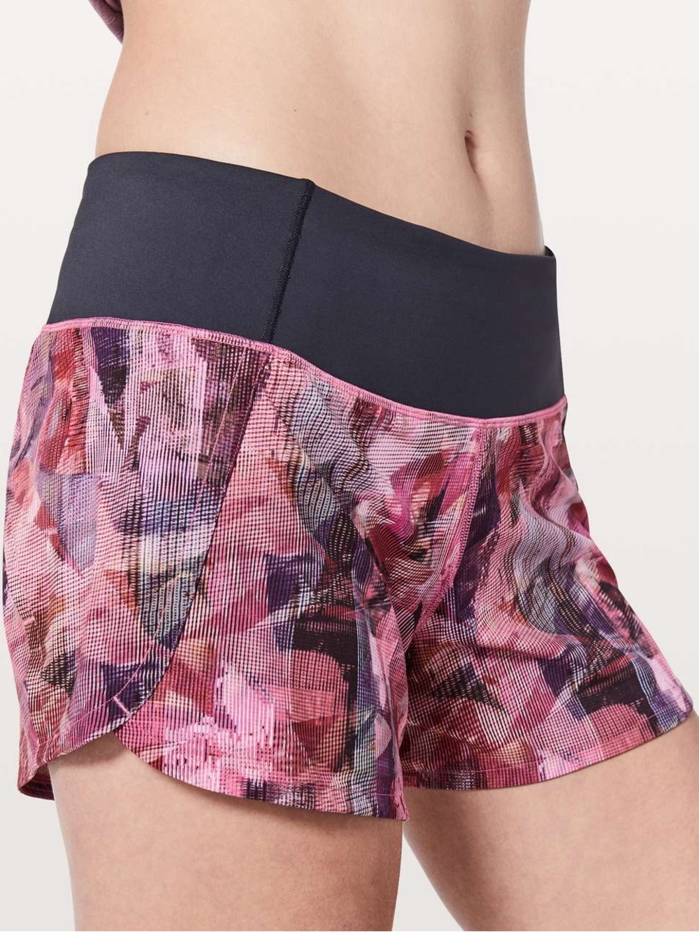 Lululemon Run Times Short II 4"  Like New Size 6 Sun Dazed Multi Pink Super Dark